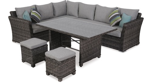 Bahamas 5-pce Outdoor Dining Corner Lounge Suite